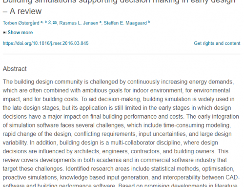 Building Simulations Supporting Decision Making in Early Design – A Review